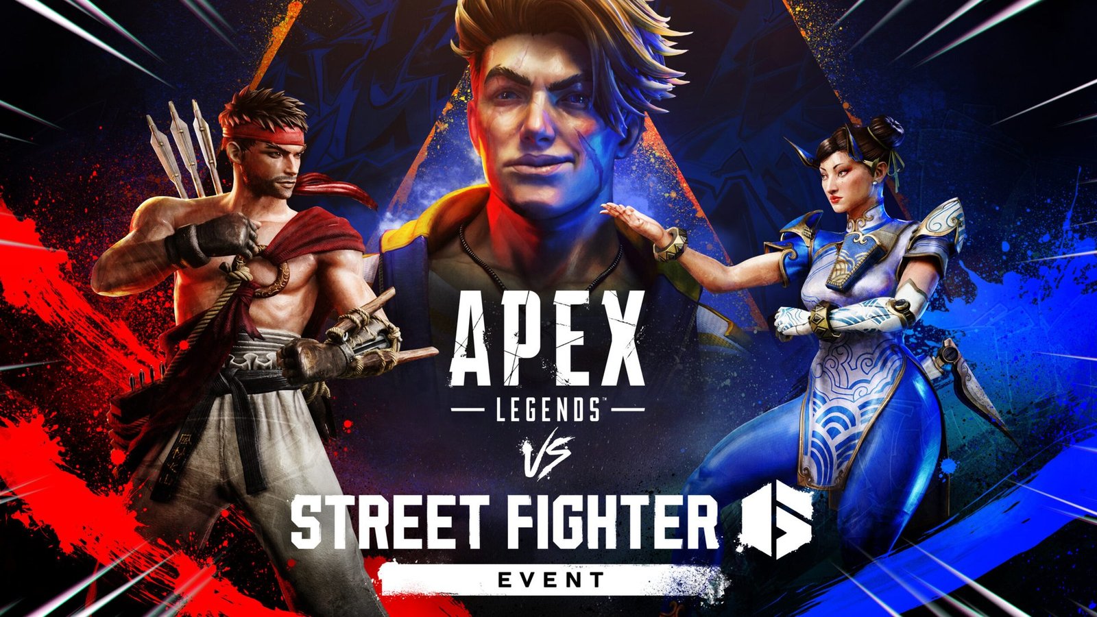 Apex Legends VS Street Fighter 6 etkinliğinin karakterleri gösteren kapak görseli