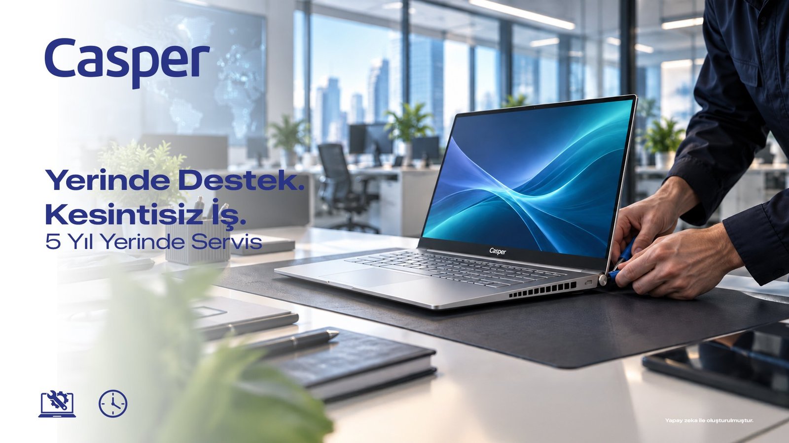 Casper'ın kurumsal yerinde servis hizmetini anlatan görsel