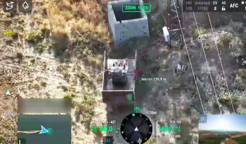 Dicle Elektrik'in dron destekli denetiminde tespit edilen kaçak trafolardan biri