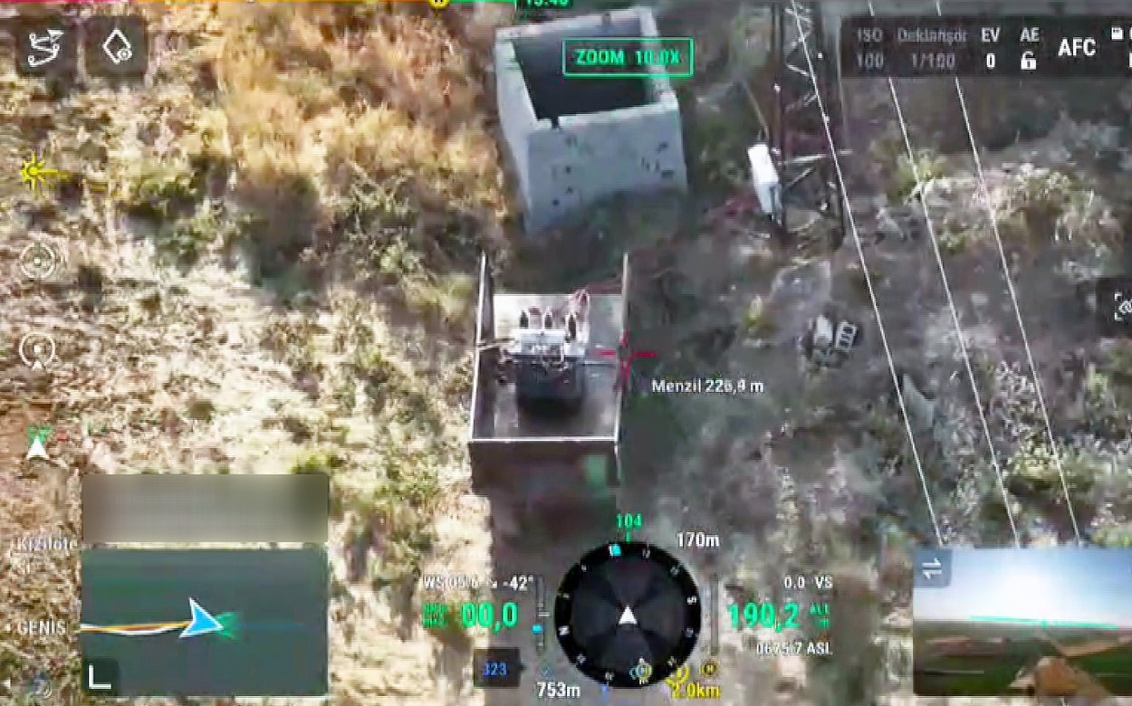 Dicle Elektrik'in dron destekli denetiminde tespit edilen kaçak trafolardan biri