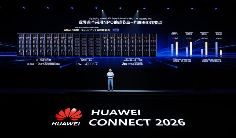 Huawei Yönetim Kurulu Başkan Yardımcısı David Wang'ın HUAWEI CONNECT 2026 açılış konuşmasından bir kare