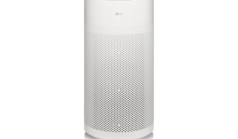 LG PuriCare AeroHit hava temizleyicisinin silindirik ve kompakt tasarımı