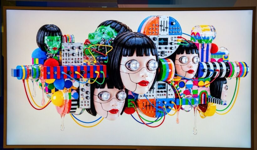 Güney Koreli sanatçı Vakki'nin eserinin Samsung Art TV ekranında sergilenmesi