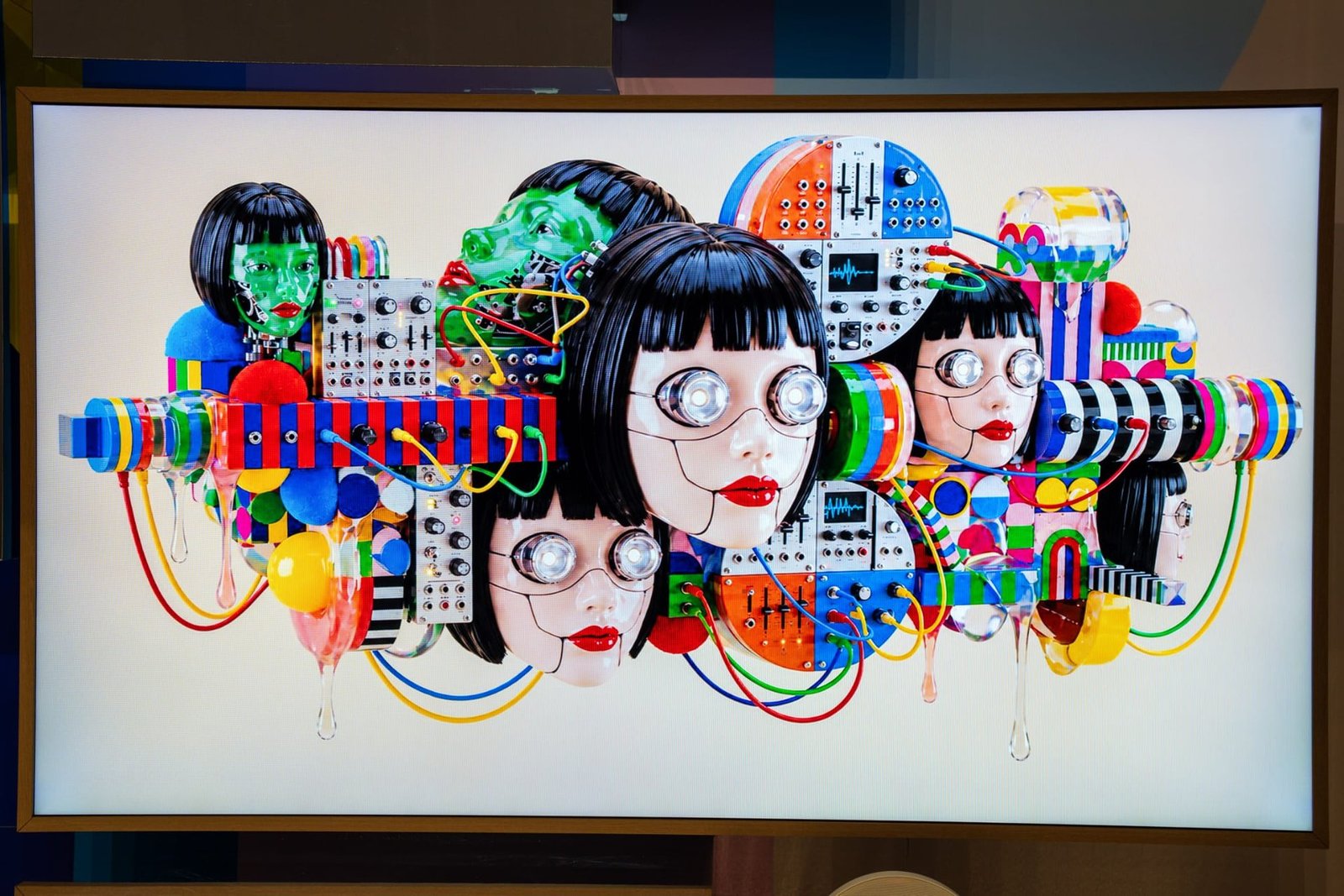 Güney Koreli sanatçı Vakki'nin eserinin Samsung Art TV ekranında sergilenmesi
