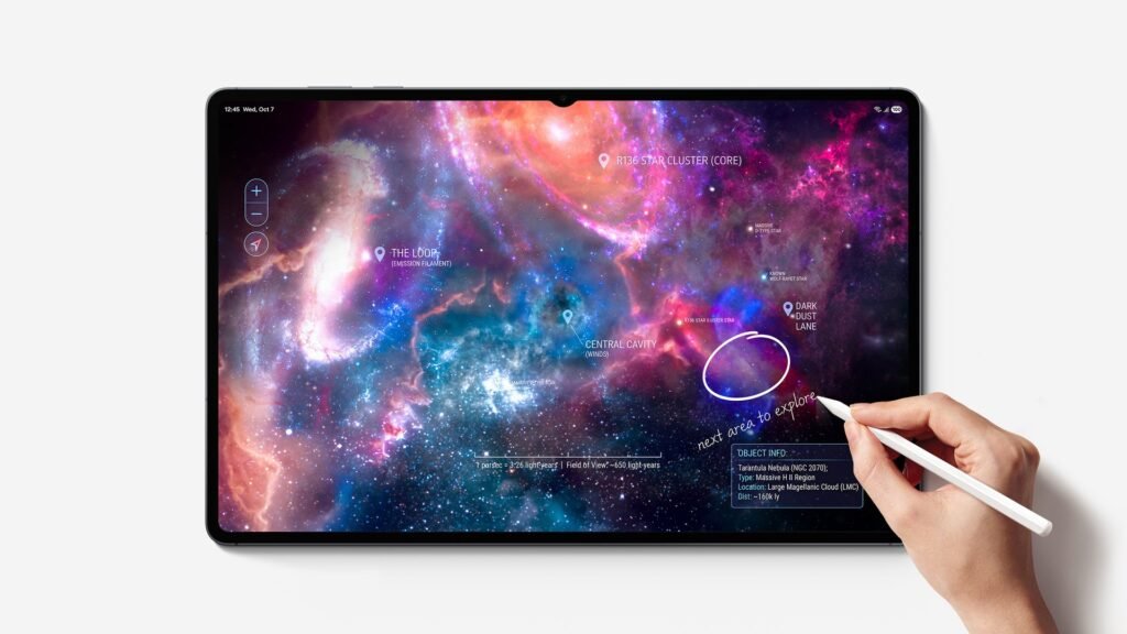 Samsung Galaxy Tab S12'de S Pen ile ekrana not alınan bir kullanım anı