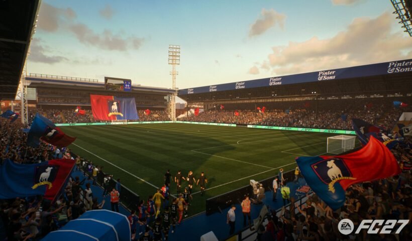 EA Sports FC 27'deki Ted Lasso temalı Nelson Road stadyumu görseli