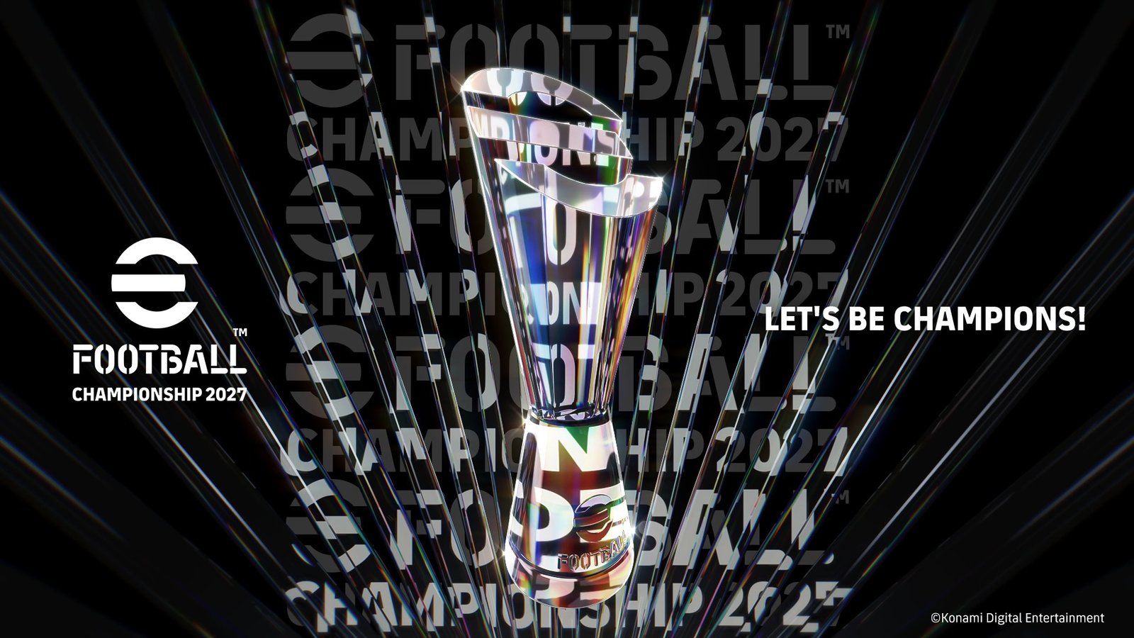 eFootball Championship 2027 turnuvasının kupasını gösteren tanıtım görseli