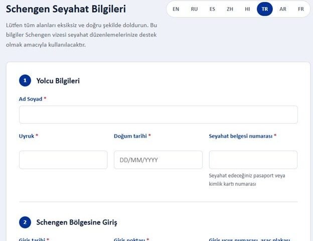 Schengen vizesi başvuru sahiplerini hedef alan sahte web sitesinden bir görsel