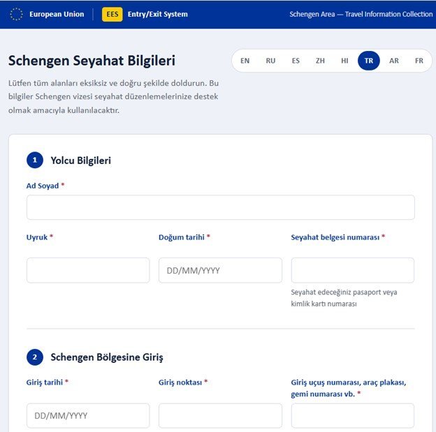 Schengen vizesi başvuru sahiplerini hedef alan sahte web sitesinden bir görsel