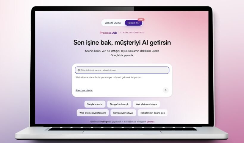 Promake Ads ürününün reklam oluşturma ekranını gösteren görsel