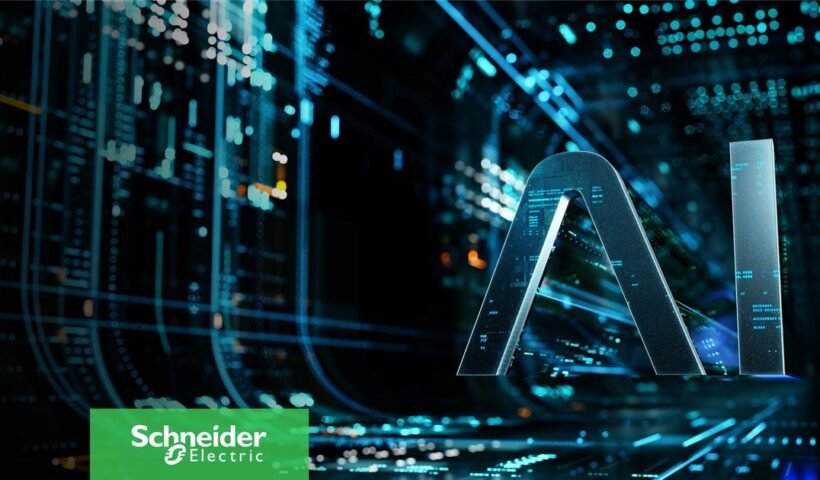 Schneider Electric'in yapay zekâ destekli bina enerji tasarrufu araştırmasını temsil eden görsel